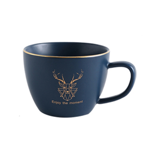 Bán Buôn Vàng Rim Gốm Văn Phòng Cốc Cà Phê Với Biểu Tượng Tùy Chỉnh Matte Đen <span class=keywords><strong>Cup</strong></span> Và Chiếc Đĩa Đặt - Product Image 6