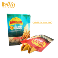 Emballage personnalisé pour samoussas, empanadas, poisson frit, fruits de mer, légumes, tortillas, emballage à trois côtés, pâtisserie surgelée, rouleau de printemps, sac alimentaire