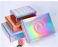 Eco-Friendly Recyclable Holographic Laser Paper Corrugated Box Foil Rigid Packaging Handle Four-Color Printed Cosmetic Gift Box