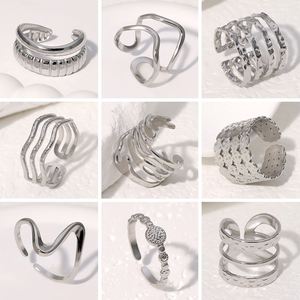 Vente directe d'usine, design chic et simple, anneaux ajustables en acier inoxydable pour femmes - Product Image 5