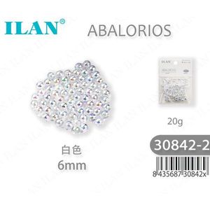 Ilan Abalorios Perline Bianche 6mm 20g per Abbigliamento - Product Image 1