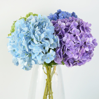 Bunga Hydrangea Artificial Real Touch, Buket Lateks Realistis untuk Dekorasi Rumah, Pesta Pernikahan, dan Rangkaian Bunga