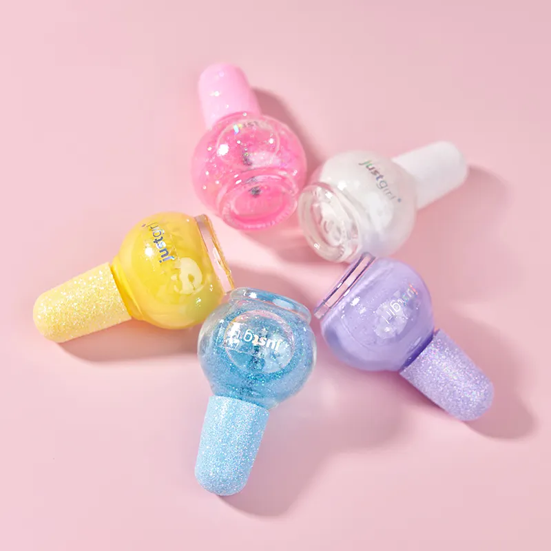 Nieuwe Trend Meisjes Make-Up 5 Dag Art Set Glitter Deksel Sympathieke Bal Peel Off Nagellak Voor Kids