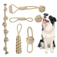 Jouet à mâcher durable en corde de coton pour chiens de taille moyenne/grande ; Conception anti-mastication pour la protection de la maison avec nœuds et balle pour jouer
