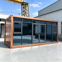 SKYLINE Casa Contenedor Prefabricada Modular Personalizada con Muro Cortina de Vidrio Transpirable y Ventanas de Vidrio