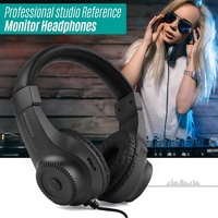 Casque d'écoute stéréo filaire circum-auriculaire avec haut-parleur de 50 mm et prise de 6,5 mm pour l'enregistrement, le monitoring et l'appréciation musicale