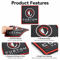 Patch en caoutchouc PVC 3D carré personnalisé avec logo en relief, badge de sécurité souple et imperméable pour uniformes, vêtements de travail et sacs