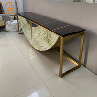 Foshan usine personnalisée luxe italien meubles de couloir marbre naturel vert console table salon