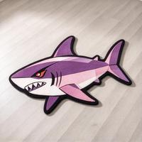 Tapis tufté à la main en forme de requin personnalisé, tapis de sol décoratif en acrylique de forme irrégulière pour salle de jeux, chambre à coucher, décoration intérieure
