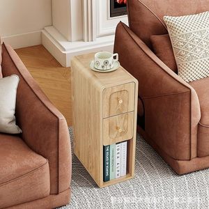 Solid wood bedside table, <b>small</b> home bedroom ultra-narrow storage <b>cabinet</b>, 20cm-30cm narrow <b>cabinet</b>, extremely narrow gap - Product Image 3