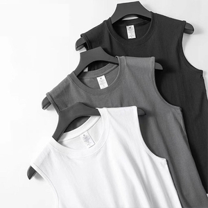 เสื้อกล้ามออกกำลังกายผู้ชาย สไตล์สตรีทแวร์ ผ้าฝ้าย 100% สำหรับเล่นกล้าม ออกแบบสำหรับออกกำลังกาย เสื้อยืดแขนกุดผู้ชาย - Product Image 1