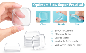 Butée murale carrée en PU auto-adhésive et réglable, amortissante et anti-collision, pour la protection des meubles – Vente en gros - Product Image 5