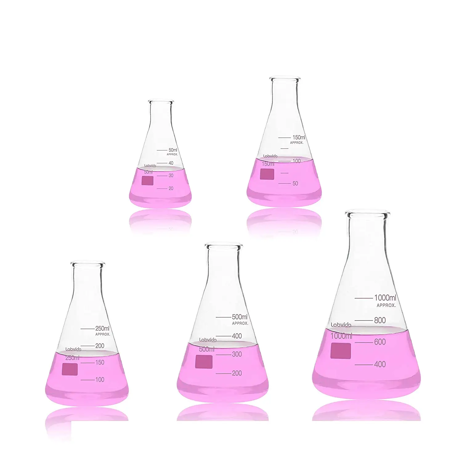 1000ml Borosilicate Glass Conical Erlenmeyer Flask for Lab