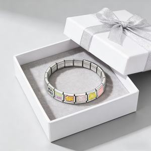 Bracelet à breloques italien en acier inoxydable 9 mm, style Y2K, avec <span class=keywords><strong>mots</strong></span> <span class=keywords><strong>anglais</strong></span> colorés ANTISOCIAL Hey Link Fit, pour la création <span class=keywords><strong>de</strong></span> bijoux DIY - Product Image 3