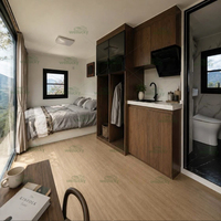 Rumah Tinggal Modular Prefab WELLUCKY Apple Cabin 20FT dengan Dek Teras untuk Kebun Belakang, Homestay, Resort, Kabin Luar Ruangan