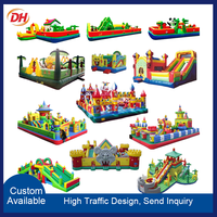 Parque de Juegos Inflable Multijuegos Integrado, Diseño de Dibujos Animados Personalizado, Larga Vida Útil, para Todas las Edades, Castillo Inflable Comercial