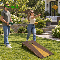 Ensemble de planches de cornhole YumuQ 4 x 2 pieds, taille réglementaire, en contreplaqué multicouche avec cadre en pin, jeu de cornhole en bois pour la cour