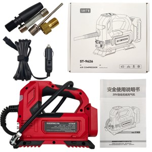 Gonfleur <span class=keywords><strong>de</strong></span> pneus sans fil, compresseur d'air pour batterie 20V, pompe à air avec manomètre numérique pour voitures, motos, vélos, ballons <span class=keywords><strong>de</strong></span> sport - Product Image 2