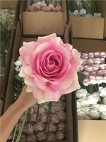Grandes fleurs bleues artificielles, roses en velours réalistes, bouquet de mariée, décoration pour la remise des diplômes, Noël, mariage, maison, cuisine