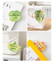 Mini-notes autocollantes créatives en forme de feuilles d'extraterrestres, étiquettes imprimées de haute qualité pour le bureau, vente en gros, notes adhésives personnalisées