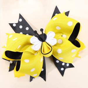 Belle bande dessinée pince à cheveux pour fille enfants ruban arc épingle à cheveux accessoires mignon paillettes abeille pinces à cheveux décoratif Barrette bijoux - Product Image 2