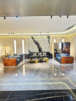 Canapé d'angle de style italien haut de gamme en acier inoxydable, léger, modulaire de luxe pour plusieurs personnes, ensemble de salon pour villa