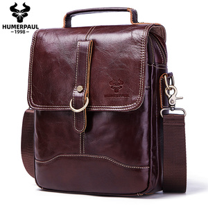 HUMERPAUL, bolso <span class=keywords><strong>de</strong></span> hombro a la moda para <span class=keywords><strong>hombre</strong></span>, bolsos <span class=keywords><strong>de</strong></span> mensajero informales <span class=keywords><strong>de</strong></span> <span class=keywords><strong>cuero</strong></span> genuino para el trabajo, Bolso con solapa para exteriores <span class=keywords><strong>de</strong></span> alta calidad para <span class=keywords><strong>hombre</strong></span> - Product Image 1