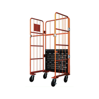 Chariot à roulettes en acier à mailles métalliques pliable pour usage industriel, pour le transport logistique