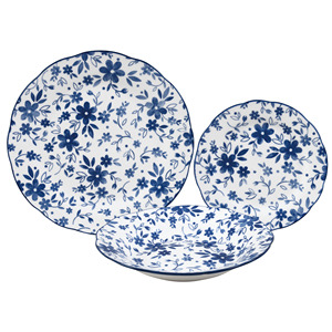 Service de table en porcelaine Duchessa Blu de 18 pièces - Product Image 1