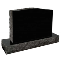 Monument funéraire en granit naturel noir de style européen moderne personnalisé pour cimetière