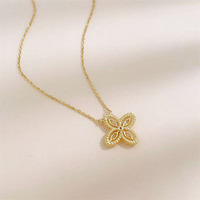 Collana con Pendente in Oro 18K e Diamanti Coltivati in Laboratorio per Donne, Design Vintage a Quadrifoglio con Diamanti Marquise, Gioiello Raffinato