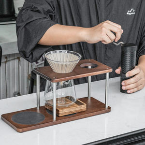 Multifunctional Coffee Bar <b>Tools</b> <b>Station</b> Decor Wooden Shelf Storage Pour Over Coffee Maker Worktop Dripper Stand - Product Image 5