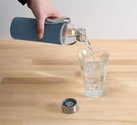Usine Vente Boissons Jus 18oz Bouteilles D'eau En Verre 500ml 750ml Bouteille D'eau De Sport Avec Manchons En Silicone Et En Acier Inoxydable