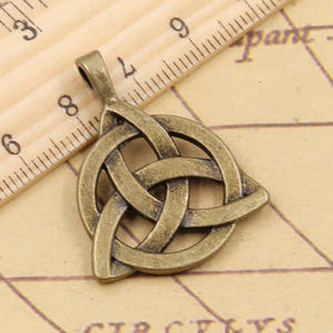 チャームアイルランドノットお守り35x27mmチベットシルバーカラーペンダントアンティークジュエリー作りDIY手作りクラフト - Product Image 5