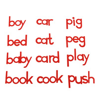 Jouet en bois Montessori Montessori, petite taille rouge, initiale de l'alphabet, jeu éducatif préscolaire pour enfants, 1 pièce (LA021)