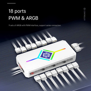 Hifrost ขา5V3 PWM God SYNC 4Pin ตัวควบคุม Arc รีโมทคอนโทรลไร้สาย <span class=keywords><strong>RGB</strong></span> สำหรับพัดลมตั้งโต๊ะคอมพิวเตอร์ - Product Image 2