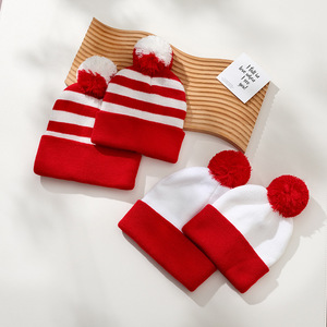 Gorro rojo con pompón, gorro <span class=keywords><strong>de</strong></span> Navidad, gorro <span class=keywords><strong>de</strong></span> invierno, gorro <span class=keywords><strong>de</strong></span> punto para hombres y mujeres, fiesta <span class=keywords><strong>de</strong></span> vacaciones, accesorios <span class=keywords><strong>de</strong></span> Navidad, decoración - Product Image 4