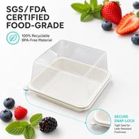 Boîte à gâteau et à pain carrée transparente en PET de qualité alimentaire, emballage jetable pour dessert individuel avec couvercle