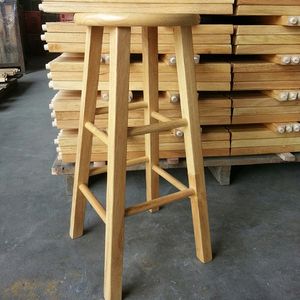 Meilleure vente chaise de salle à manger en bois massif de 29 pouces tabouret de cuisine à dessus rond avec stabilité à 4 pieds pour meubles de durabilité de bar à la maison - Product Image 5