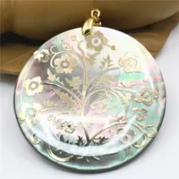 Pendentif en coquillage multicolore 50mm naturel ormeau Paua perle de mer DIY Fleur de Noël pour femmes filles fabrication de bijoux mode