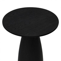 Table basse ronde contemporaine en bois de frêne massif de style nordique, table d'appoint design noire, vente en gros