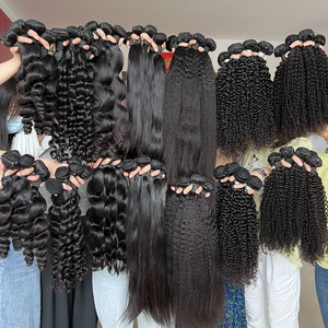 Capelli Umani Vergini Cambogiani Grezzi e Spessi, Bob 3 Fasci con Frontale in Pizzo, Vendita all'Ingrosso di Capelli Umani Vergini Lisci - Product Image 3