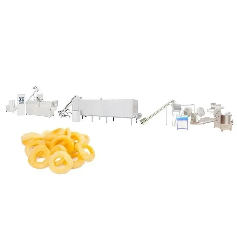 South American Hot-selling Puffed Snacks Making Extruder Machine, Multi-layer Dryer, and Seasoning Machinery