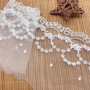 Accesorios de ropa de encaje de organza Rosa bordada Ropa para niños Encaje bordado con solución de agua - Product Image 3