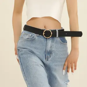 Factory customization designer bone belt buckle PU leather belts for women