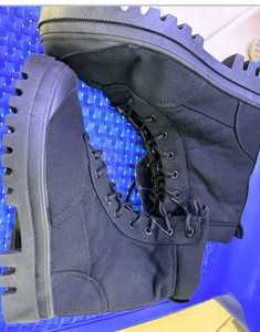 DFC30 Outdoor camping <b>hiking</b> training black canvas <b>boots</b> work canvas shoes tactical <b>boots</b> Full cotton+ Rubber sulphurized sole - Product Image 2