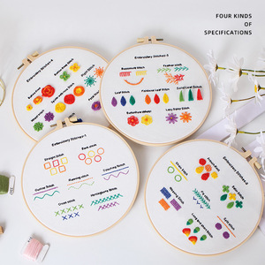 Handmade Cotton Fabric Embroidery Set for Beginners with English Instructions and Floral Style Needlework for Gift
