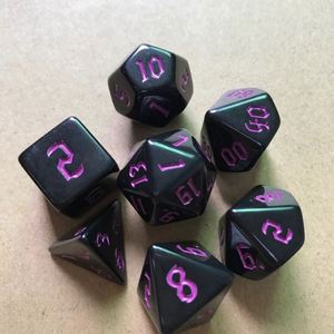 Ensemble de dés polyédriques D&D noirs avec numéros colorés pour les jeux de rôle Dungeons and Dragons - Product Image 4