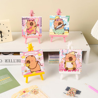 Kapibala Easel Diamond Painting Set 18-teilig für Kinder und Schüler, Cartoon-Motiv, Zeichenspielzeug, 3-6 Jahre, Unisex, Papiermaterial