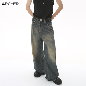 Pantaloni da <span class=keywords><strong>Uomo</strong></span> Retrò Larghi di Alta Qualità Personalizzabili con LOGO <span class=keywords><strong>Jeans</strong></span> <span class=keywords><strong>Baggy</strong></span> da <span class=keywords><strong>Uomo</strong></span> Pantaloni di <span class=keywords><strong>Jeans</strong></span> - Product Image 5